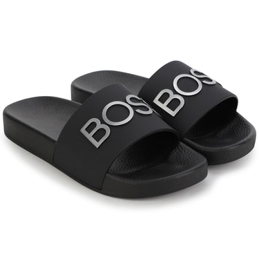 Chanclas BOSS negras para niños y adolescentes